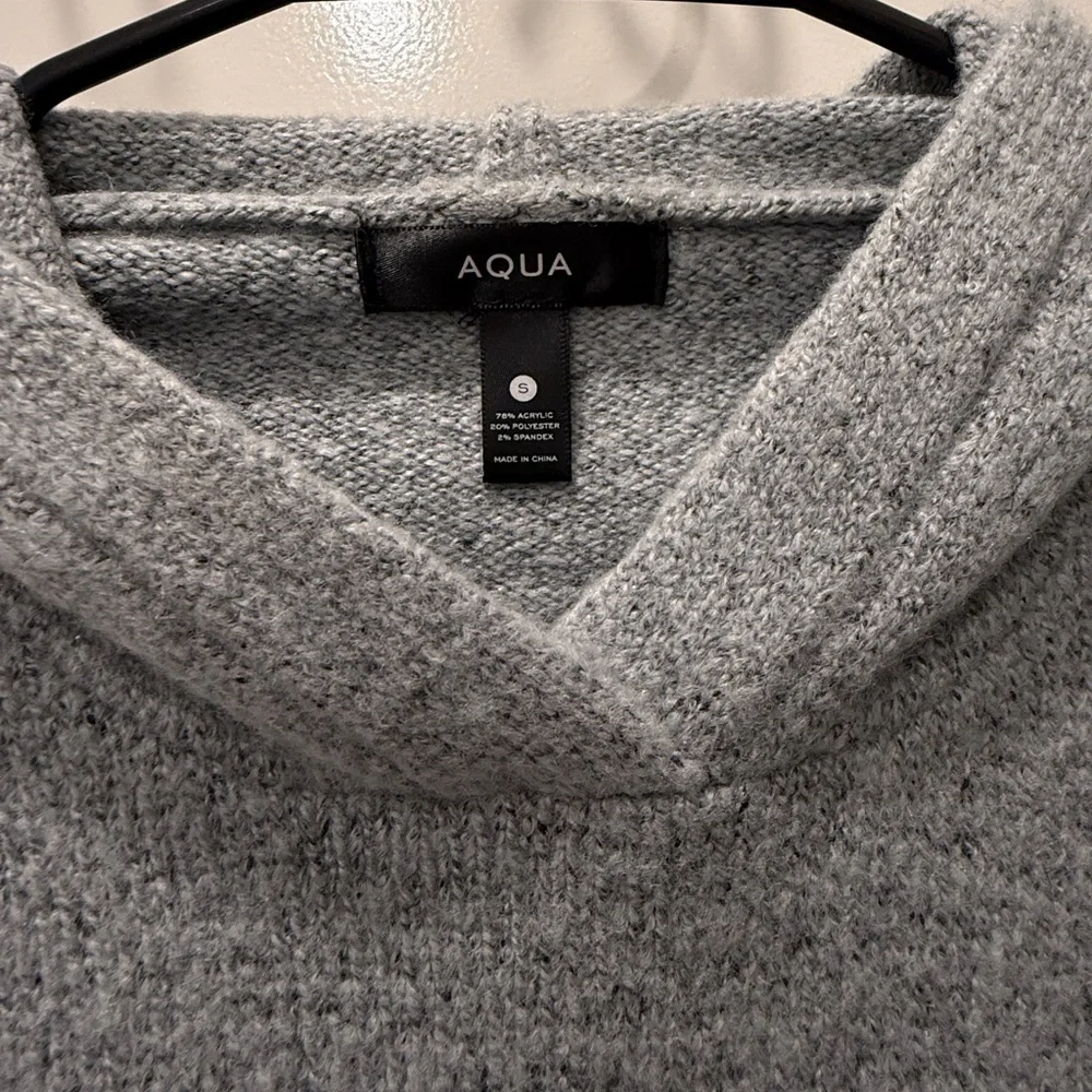 NWOT Aqua hoodie sweater with rhinestone sequin sleeve detail - Picture 3 of 4
